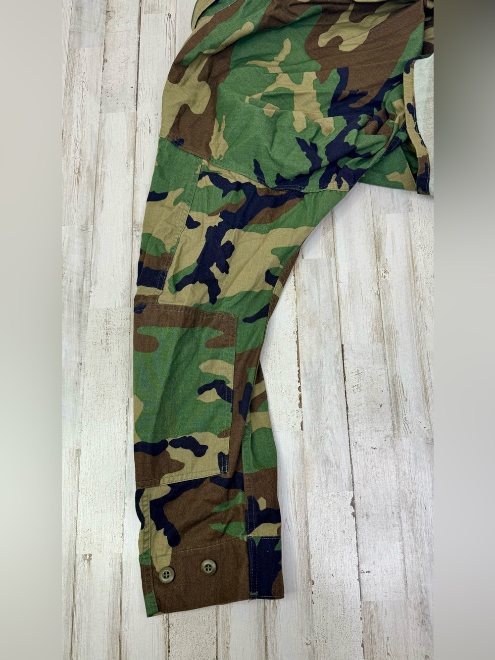 Vintage US Military Shirt Mens Large Camo Cargo Woodland Combat Shacket - Picture 9 of 14